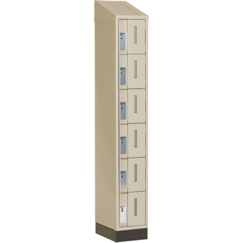 Concorde Heavy-Duty Lockers, 6 -tier, 12" x 18" x 82", Steel, Beige, Welded (Assembled) Cam Industrial