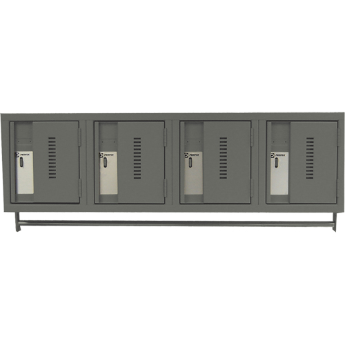 Wall Hung Lockers - Heavy Duty, Bank of 4, 18" x 12" x 12", Steel Cam Industrial