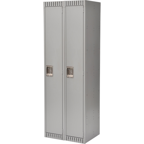 Lockers, Bank of 2, 24" x 18" x 72", Steel, Grey, Rivet (Assembled) Cam Industrial