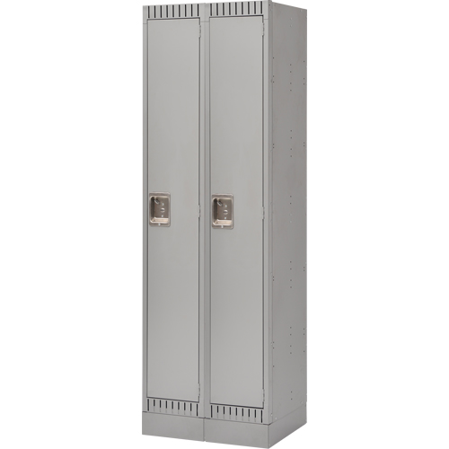 Lockers, Bank of 2, 24" x 18" x 76", Steel, Grey, Knocked Down Cam Industrial