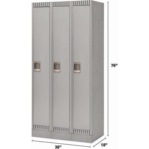 Casiers, Bloc de 3, 36" x 18" x 76", Acier, Gris, D&eacute;mont&eacute; Cam Industrial