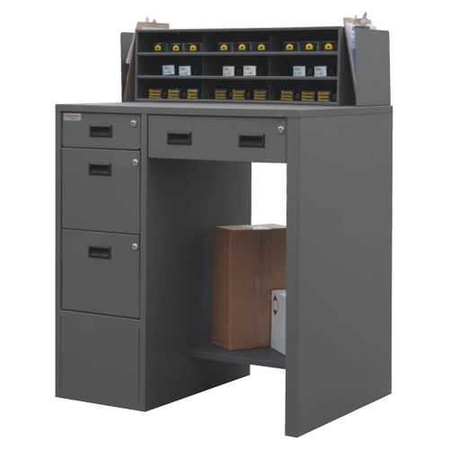 Shop Desk, 39" W x 29" D x 53" H, Grey Cam Industrial