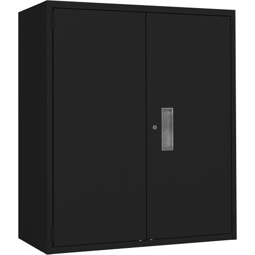 Lo-Boy Storage Cabinet, Steel, 2 Shelves, 42" H x 36" W x 18" D, Black Cam Industrial