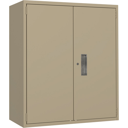 Lo-Boy Storage Cabinet, Steel, 2 Shelves, 40" H x 36" W x 18" D, Beige Cam Industrial