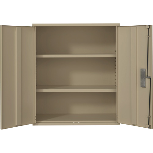 Lo-Boy Storage Cabinet, Steel, 2 Shelves, 40" H x 36" W x 18" D, Beige Cam Industrial