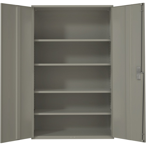 Extra Wide Hi-Boy Storage Cabinet, Steel, 4 Shelves, 72" H x 48" W x 24" D, Grey Cam Industrial