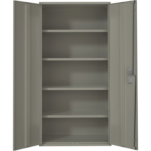 Hi-Boy Storage Cabinet, Steel, 4 Shelves, 72" H x 36" W x 18" D, Grey Cam Industrial