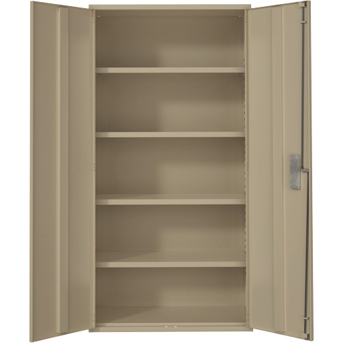 Hi-Boy Storage Cabinet, Steel, 4 Shelves, 72" H x 36" W x 18" D, Beige Cam Industrial