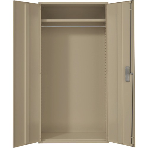 Wardrobe Storage Cabinet, Steel, 36" W x 18" D x 72" H, Beige Cam Industrial