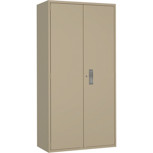 Combination Storage Cabinet, Steel, 6 Shelves, 72" H x 36" W x 18" D, Beige Cam Industrial