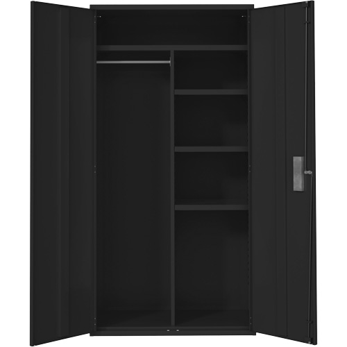 Combination Storage Cabinet, Steel, 6 Shelves, 72" H x 36" W x 18" D, Black Cam Industrial
