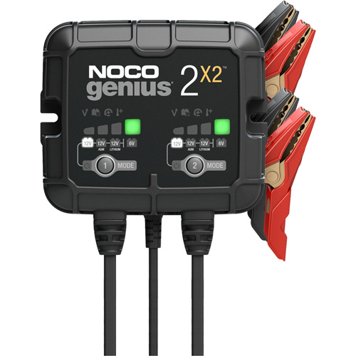 Genius&reg; 2X2 2-Bank, 4-Amp Battery Charger Cam Industrial