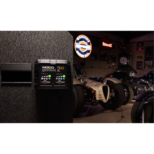 Genius&reg; 2X2 2-Bank, 4-Amp Battery Charger Cam Industrial