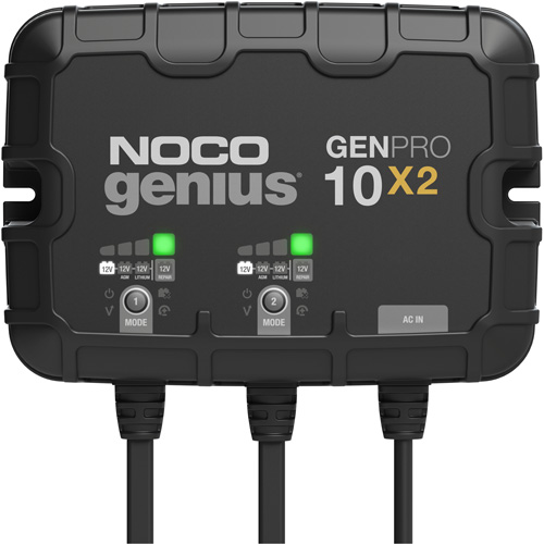 Chargeur de batterie embarqu&eacute; &agrave; 2 sorties de 20 amp&egrave;res GenPro10X2 Genius Cam Industrial