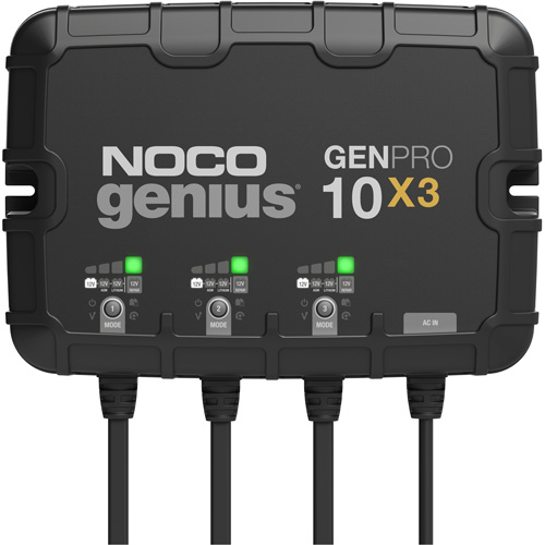 Chargeur de batterie embarqu&eacute; &agrave; 3 sorties de 30 amp&egrave;res GenPro10X3 Genius Cam Industrial