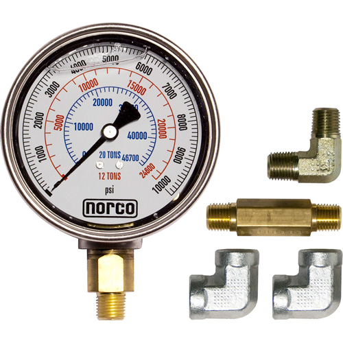 Manom&egrave;tre hydraulique avec raccords,  4", Fixation inf&eacute;rieure, Analogique Cam Industrial