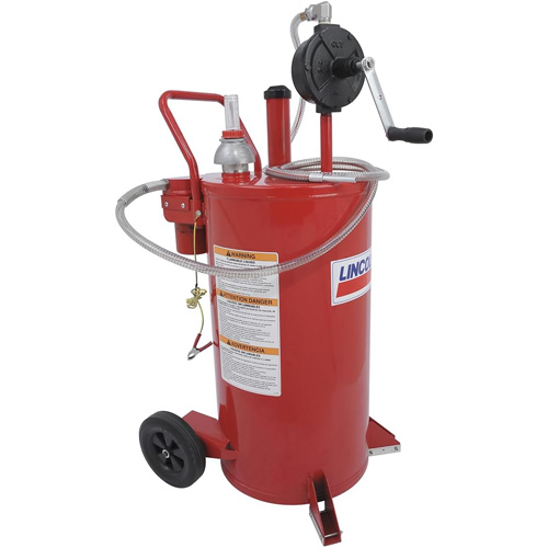 Chariot &agrave; carburant en acier de 25 gallons avec pompe rotative bidirectionnelle et filtre Cam Industrial