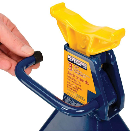 Jack Stand, Locking Handle/Ratchet, 3 tons Capacity, 19" H Cam Industrial