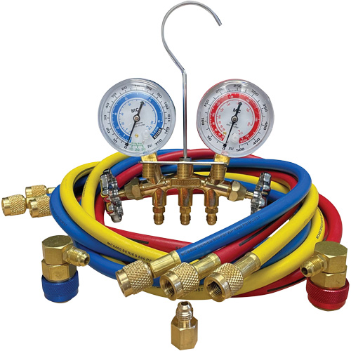 Automotive Manifold Gauge Set with Economy Couplers & Tank Adapter Cam Industrial