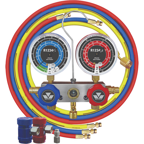 R1234Yf 2-Way Piston Valve Manifold Gauge Set Cam Industrial