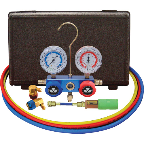Ensemble de manom&egrave;tre &agrave; collecteur &agrave; deux voies pour l'automobile R134A avec mini injecteur de colorant Cam Industrial