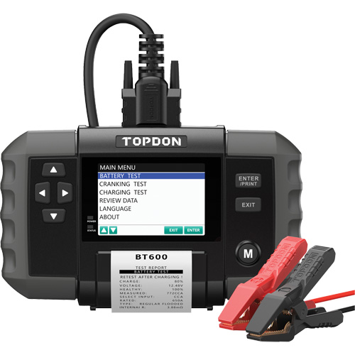 BT600 12V Battery & 12V/24V System Tester with Built-in Printer Cam Industrial