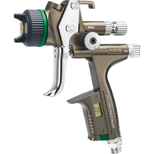 Pistolet de peinture de premi&egrave;re qualit&eacute; pour peinture automobile avec psi num&eacute;rique X5500 HVLP 1,2 I RPS D, Entr&eacute;e d'air 1/4" NPT, 15,19 pi³/min, Capacit&eacute; 0,6 L/0,9 L, 0,17 psi Cam Industrial