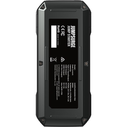 D&eacute;marreur de secours, banque d'alimentation et lampe de poche JumpSurge2000Pro &agrave; 2500 A de pointe Cam Industrial