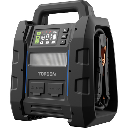 V4500 2-en-1: d&eacute;marreur de secours de 4500 A de pointe, batterie & testeur de syst&egrave;me Cam Industrial