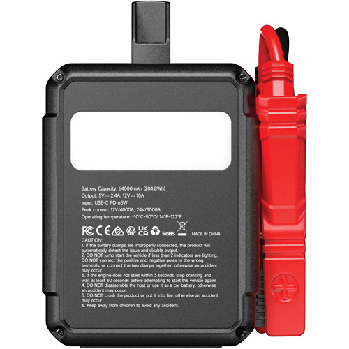 V4000 HD 12V/24V 4000A Jump Starter Cam Industrial