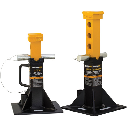 Heavy-Duty Jack Stand, Locking Pin, 22 Tons Capacity, 12-1/4" - 19-7/8" H Cam Industrial