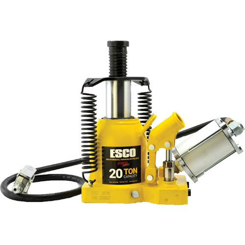 Cric bouteille de s&eacute;rie Pro "Shorty", 20 tonne(s), Air comprim&eacute;/hydraulique, 12-5/8" Hauteur &eacute;lev&eacute;e Cam Industrial