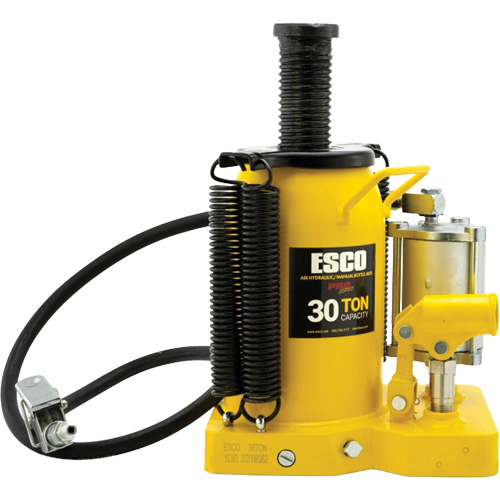 Cric-bouteille de s&eacute;rie Pro, 30 tonnes, Air comprim&eacute;/hydraulique, 20" Hauteur &eacute;lev&eacute;e Cam Industrial