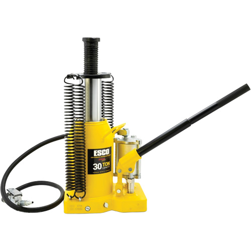Cric-bouteille de s&eacute;rie Pro, 30 tonnes, Air comprim&eacute;/hydraulique, 20" Hauteur &eacute;lev&eacute;e Cam Industrial