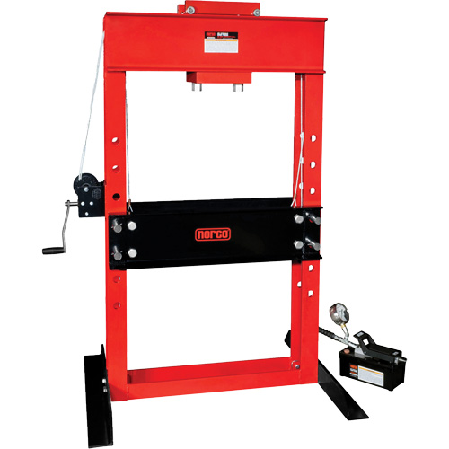 Air/Hydraulic Pump Operated Shop Press, 50 tons Capacity Cam Industrial