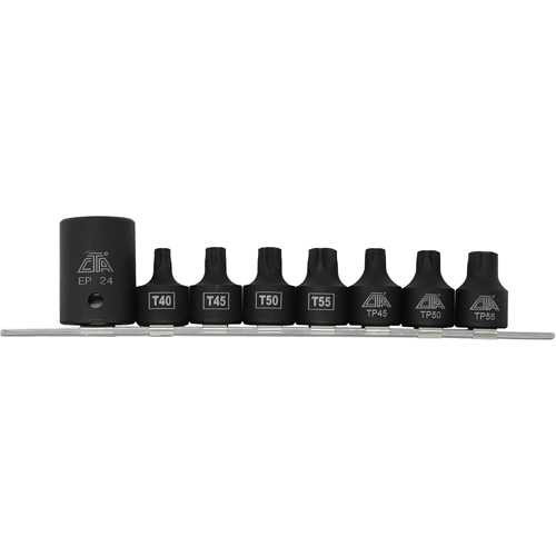 Pickup Truck Bed Bolt Socket/Bit Set, 8 Pieces, 1/2"/3/8" Drive Size Cam Industrial