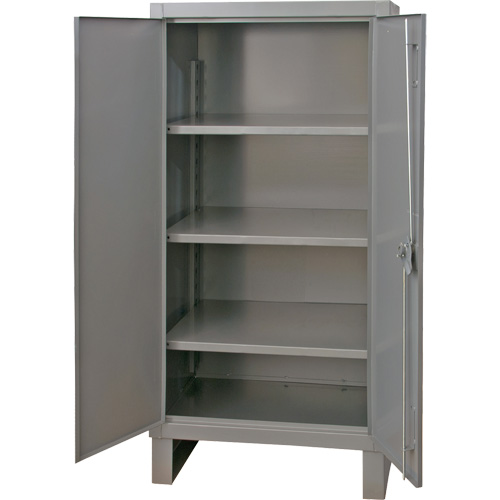 Extra Heavy-Duty Cabinet, Steel, 3 Shelves, 66" H x 36" W x 24" D, Grey Cam Industrial