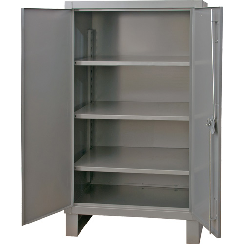 Armoire tr&egrave;s robuste, Acier, 3 Tablettes, 66" h x 48" la x 24" P, Gris Cam Industrial