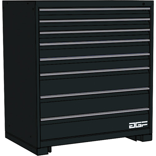 Modular Drawer Cabinet, 8 Drawers, 60" W x 28" D x 40" H, Black Cam Industrial