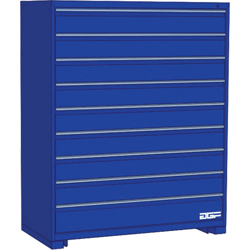 Armoire &agrave; tiroirs modulaire, 9 tiroirs, 30" la x 24" p x 60" h, Bleu Cam Industrial