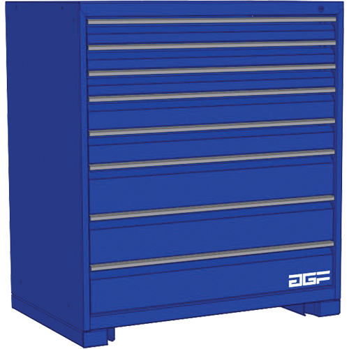 Modular Drawer Cabinet, 8 Drawers, 30" W x 28" D x 40" H, Blue Cam Industrial