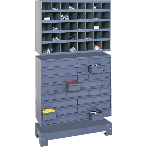 Unit&eacute; de stockage modulaire pour petites pi&egrave;ces, Acier, 48 tiroirs, 33-3/4" x 12-1/4" x 58-3/8", Gris Cam Industrial