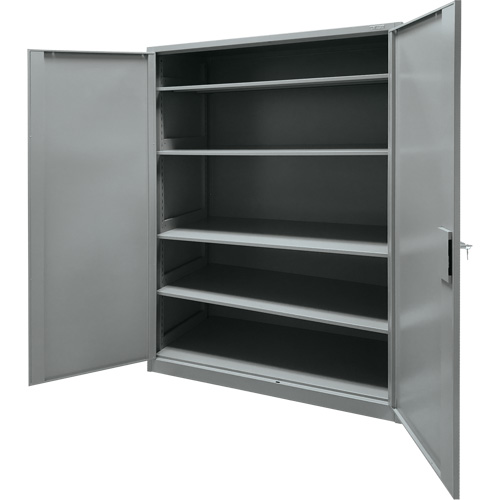 Storage Cabinet, Steel, 4 Shelves, 78" H x 48" W x 24" D, Grey Cam Industrial