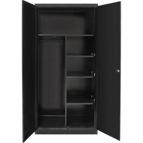 Combination Storage Cabinet, 36" W x 18" D x 72" H, Black Cam Industrial