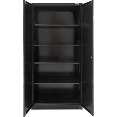 Hi-Boy Storage Cabinet, Steel, 4 Shelves, 72" H x 36" W x 18" D, Black Cam Industrial