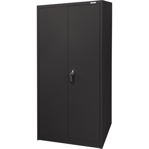 Storage Cabinet, Steel, 4 Shelves, 66" H x 30" W x 15" D, Black Cam Industrial