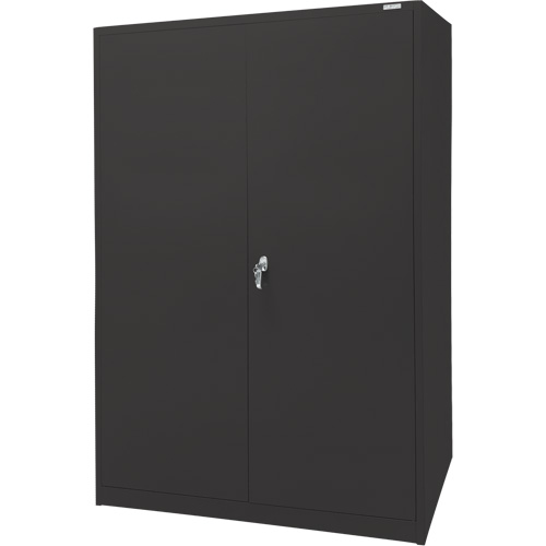 Storage Cabinet, Steel, 4 Shelves, 78" H x 48" W x 24" D, Black Cam Industrial