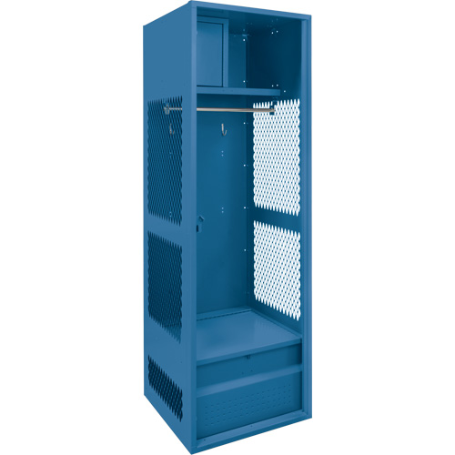 Gear Locker, Steel, 24" W x 18" D x 72" H, Dark Blue Cam Industrial