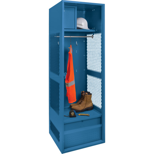 Gear Locker, Steel, 24" W x 18" D x 72" H, Dark Blue Cam Industrial