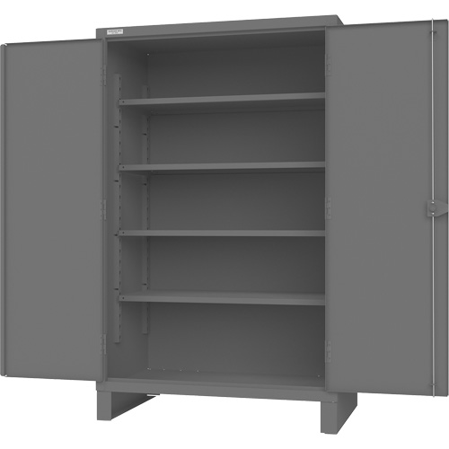 Armoire avec portes encastr&eacute;es en panneau perfor&eacute;, Acier, 4 Tablettes, 78" h x 48" la x 30" P, Gris Cam Industrial